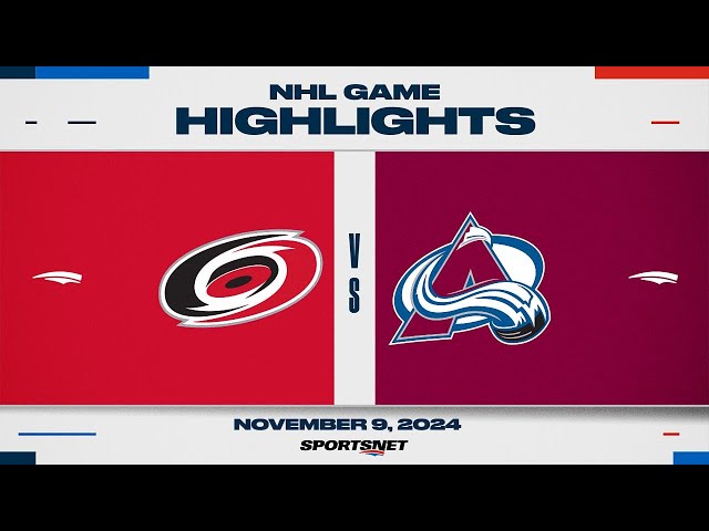 ⁣NHL Highlights | Hurricanes vs. Avalanche - November 9, 2024