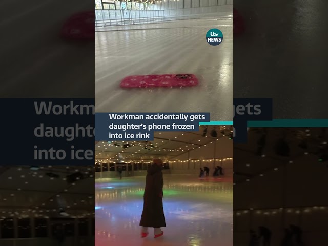 ⁣A workman forgot to recover his daughter’s phone after leaving it on a skating rink #itvnews