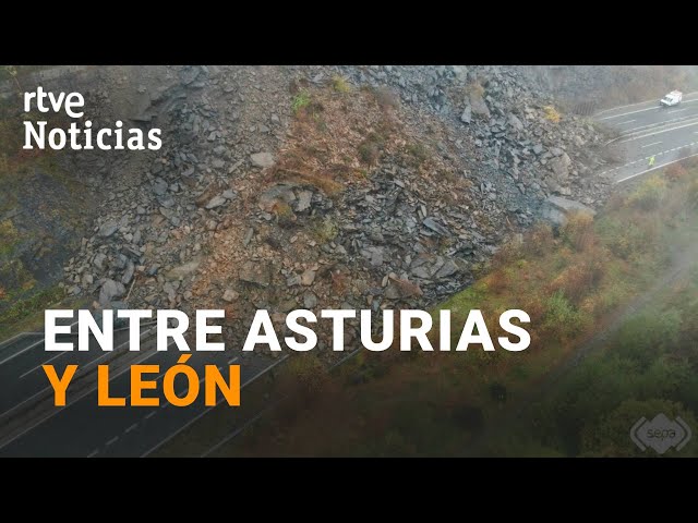 ⁣Un DESPRENDIMIENTO de TIERRAS ha CORTADO la CIRCULACIÓN en la AUTOPISTA del HUERNA