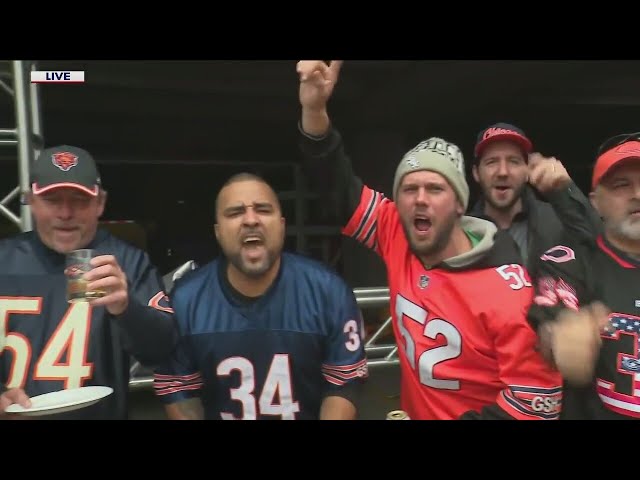 ⁣Bears Game Day Live: Tina visits a unique Bears party bus on the Waldron Deck