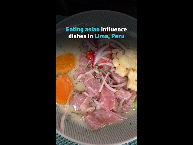 ⁣Eating asian influence food in Lima, Peru