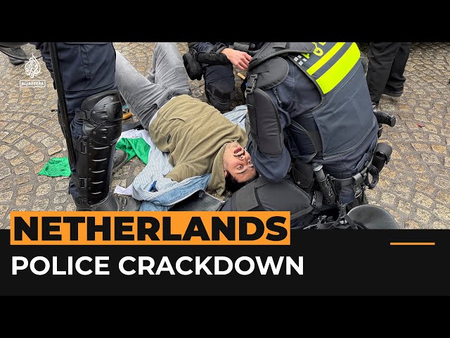 ⁣Dutch police arrest pro-Palestinian protesters in Amsterdam | Al Jazeera Newsfeed