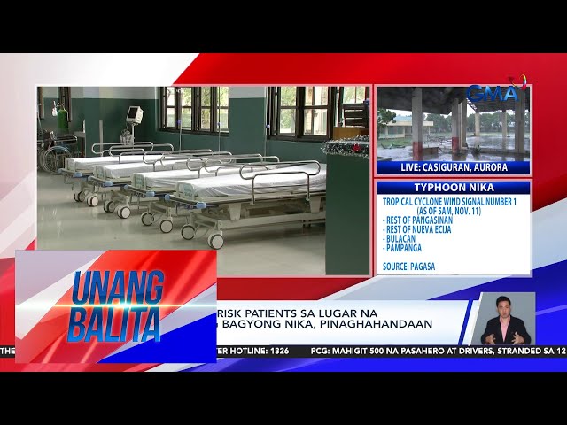 ⁣Paglikas sa high risk patients sa lugar na maapektuhan ng Bagyong Nika,... | Unang Balita