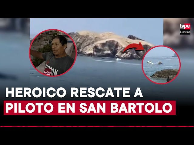 ⁣Accidente en San Bartolo: pescador relata cómo rescató a piloto de avioneta