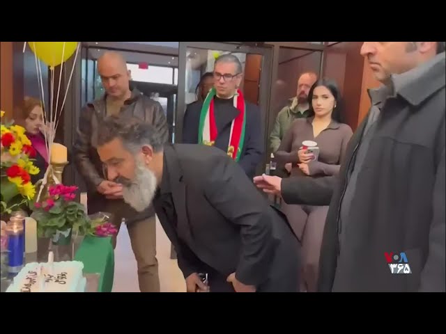 ⁣آرزوی نابودی جمهوری اسلامی در سالگرد تولد آراد زارعی، در تورنتوی کانادا