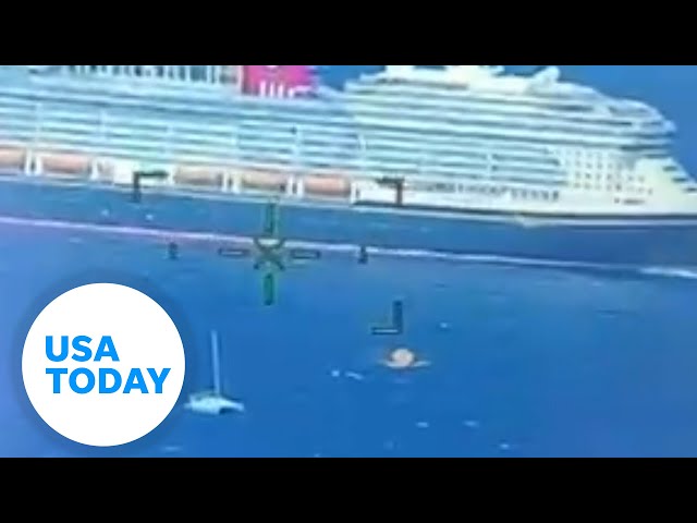 ⁣Disney cruise ship called to rescue four boaters in distress | USA TODAY