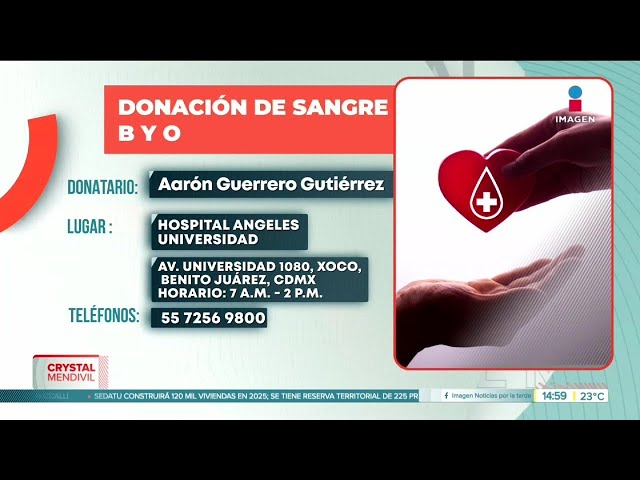 ⁣Pedimos apoyo de donación de sangre para el esposo de Crystal Mendivil | Noticias con Crystal