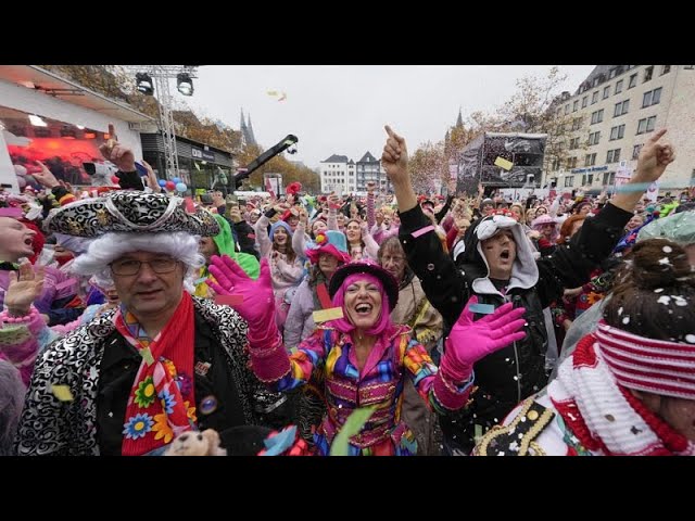 ⁣Thousands masquerade as Carnival season starts with festivals across Germany