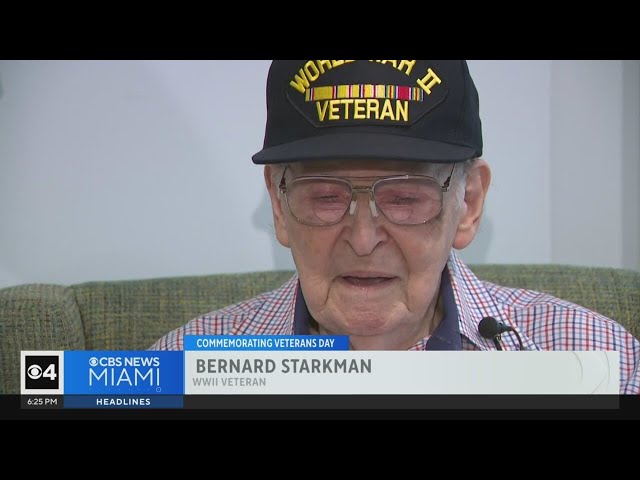 ⁣Aventura man, nearly 100, honored for service on Veterans Day