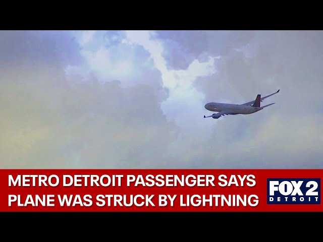 ⁣Flight struck by lightning in rare occurrence, says metro Detroit passenger