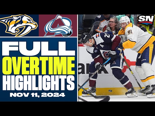 ⁣Nashville Predators at Colorado Avalanche | FULL Overtime Highlights - November 11, 2024