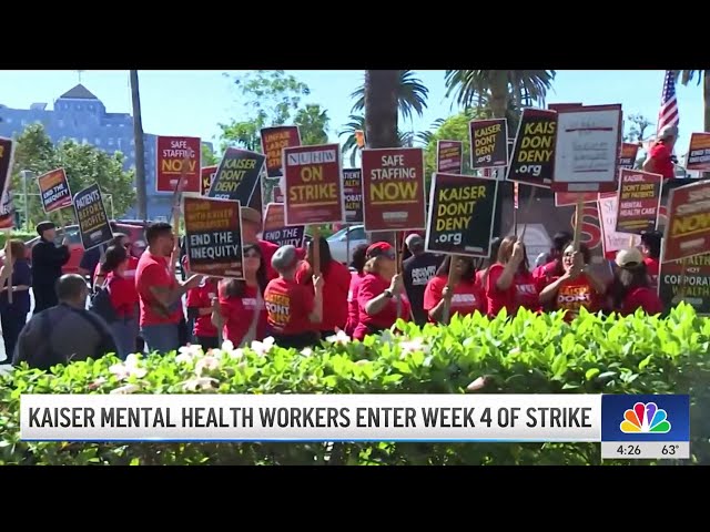 ⁣Kaiser mental health workers enter week 4 of strike