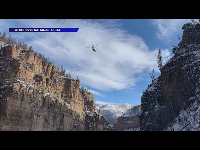 ⁣Hanging Lake bridge materials flown to site as part of $4.5M reconstruction project