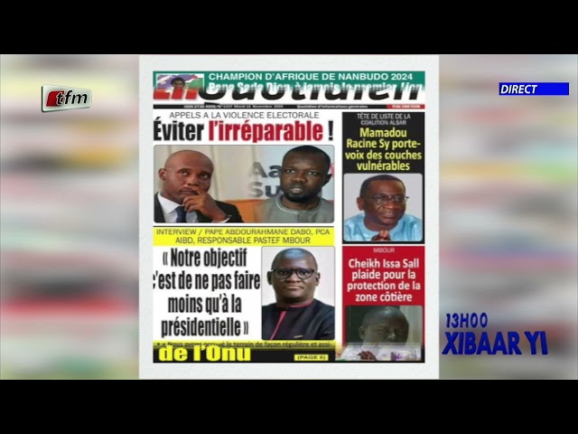 ⁣Revue de Presse du 12 Novembre 2024 présenté par Mamadou Mouhamed Ndiaye