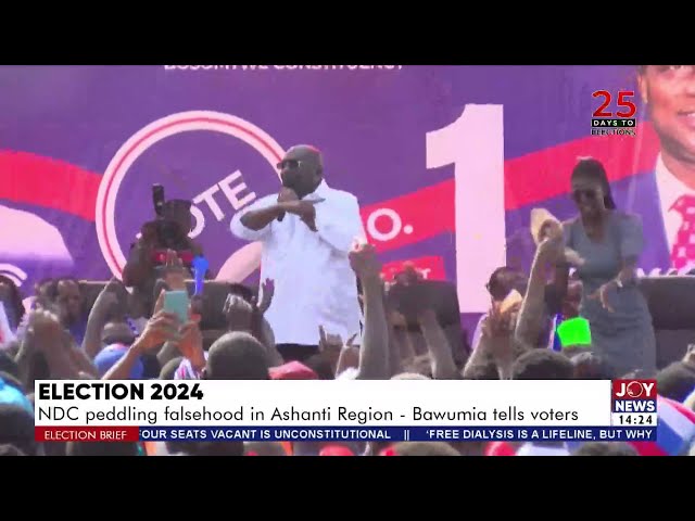 ⁣Election 2024: NDC peddling falsehood in Ashanti Region - Bawumia tells voters