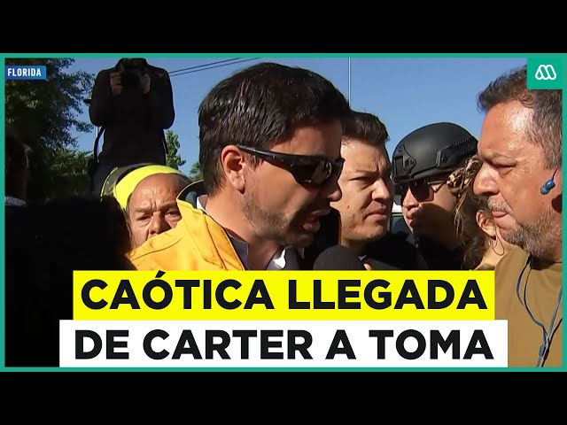 ⁣Caótica llegada de alcalde Carter a "Toma Dignidad" en La Florida: Incendio consumió vivie