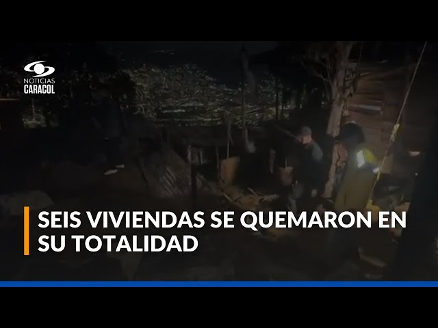 ⁣Incendio estructural afectó 19 viviendas en Medellín: 60 personas lo perdieron todo