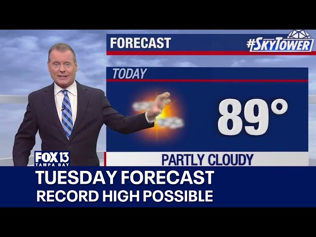 ⁣Tampa weather | Possible record high Tuesday