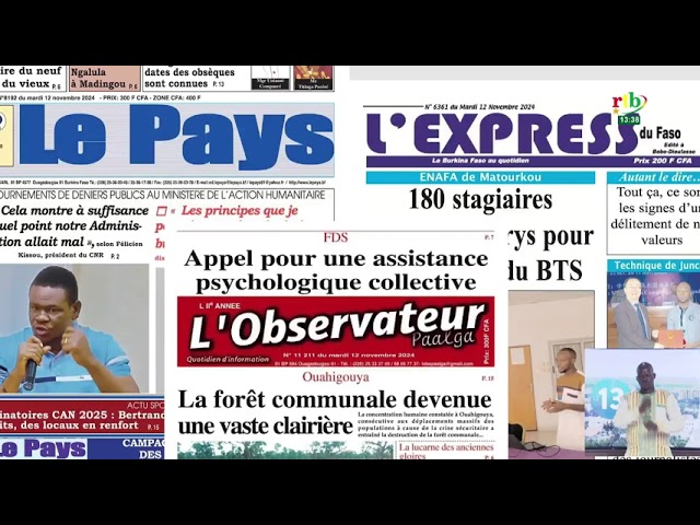 ⁣Revue de presse du 12 novembre 2024