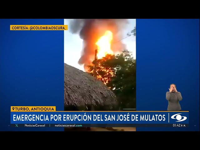 ⁣Así fue registrada la erupción del volcán Los Aburridos, en Turbo