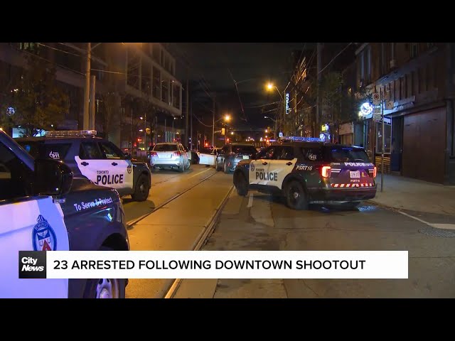 ⁣23 arrested following downtown shootout