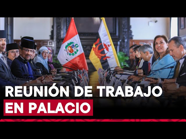 ⁣Presidenta Dina Boluarte se reunió con el sultán de Brunéi Darussalam en Palacio de Gobierno