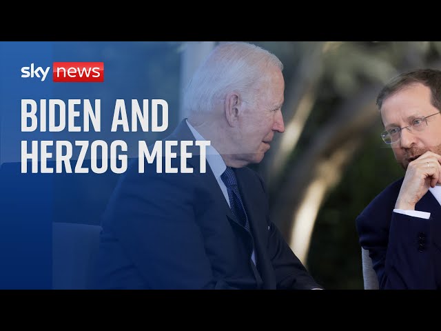 ⁣Watch live: US President Joe Biden and Israeli President Isaac Herzog meet