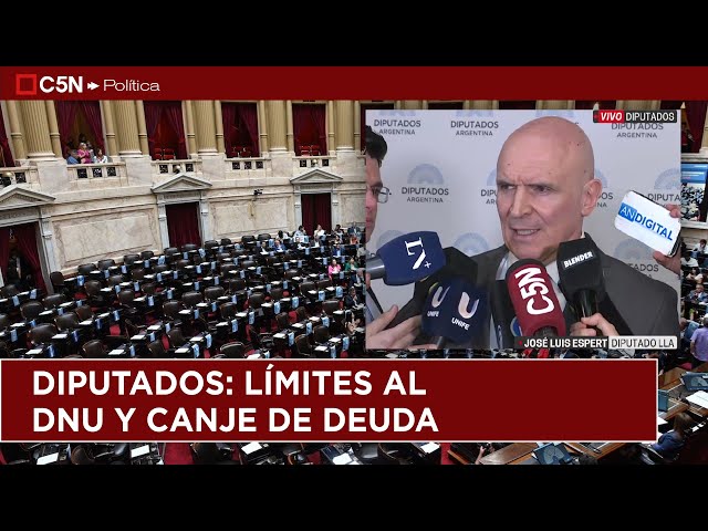 ⁣DIPUTADOS: LÍMITES AL DNU Y CANJE DE DEUDA