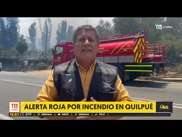 ⁣Alerta roja para la comuna de Quilpué por incendio forestal