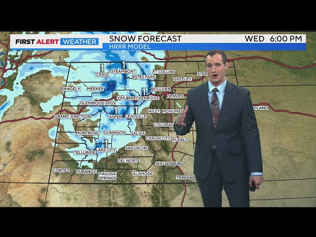 ⁣High Country snow across Colorado, rain showers in Denver