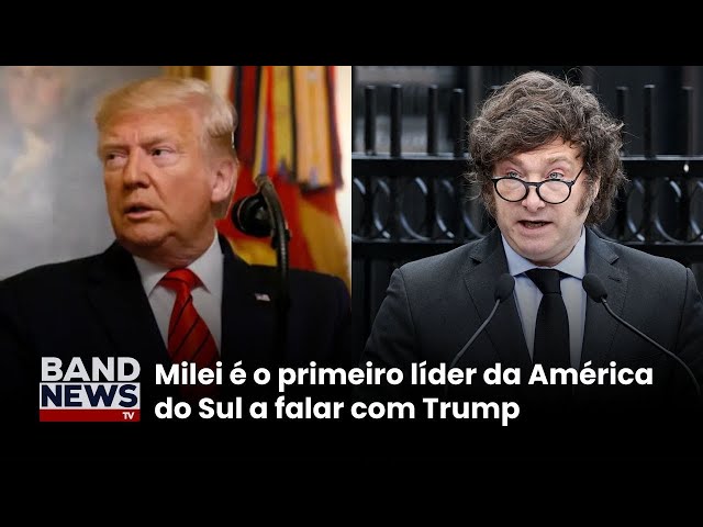 ⁣Donald Trump conversamos por telefone com Javier Milei | BandNewsTV