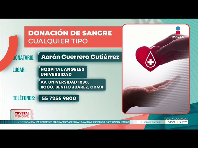 ⁣El esposo de Crystal Mendivil solicita donación de sangre | Noticias con Crystal Mendivil