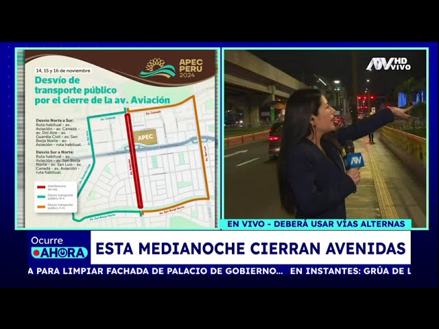 ⁣APEC 2024: conozca las vías alternas por cierre de un tramo de la av. Javier Prado