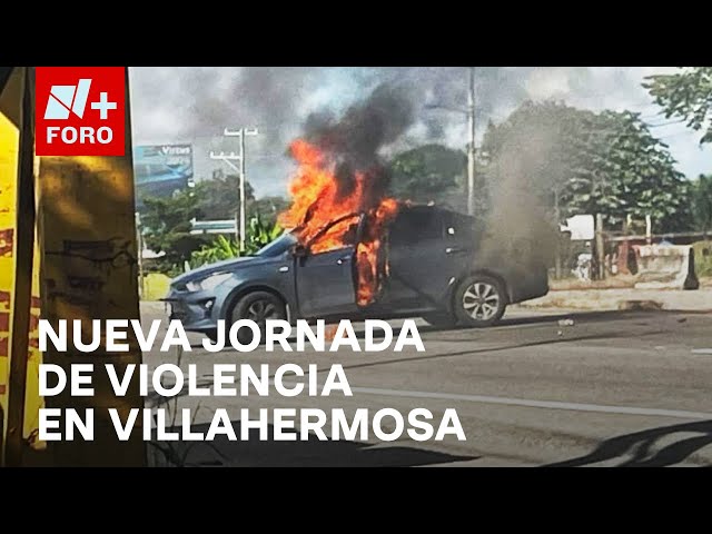 ⁣Civiles armados se apoderan de autos y les prenden fuego en Villahermosa, Tabasco - Las Noticias