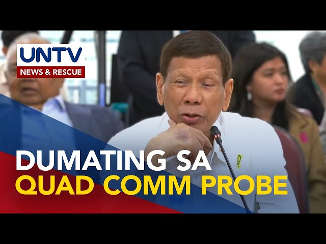 ⁣FPRRD, humarap sa Quad Comm probe sa EJKs at drug war