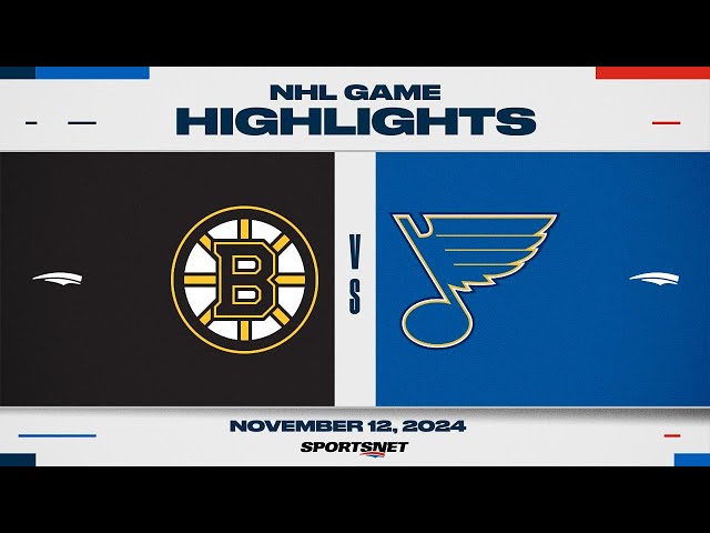 ⁣NHL Highlights | Bruins vs. Blues - November 12, 2024