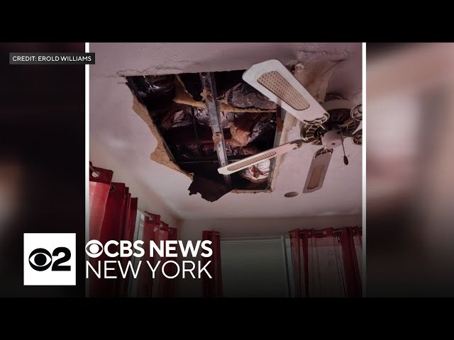 ⁣NYC homeowner says ceiling collapsed months after solar panel installation