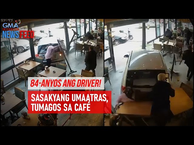 ⁣84-anyos ang driver! Sasakyang umaatras, tumagos sa cafe | GMA Integrated Newsfeed