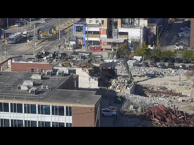 ⁣TIMELAPSE: Former CTV Kitchener building torn down