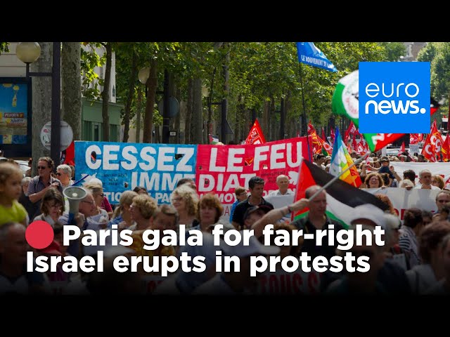 ⁣ LIVE | Paris protests against “Israel is Forever” gala amid heightened security