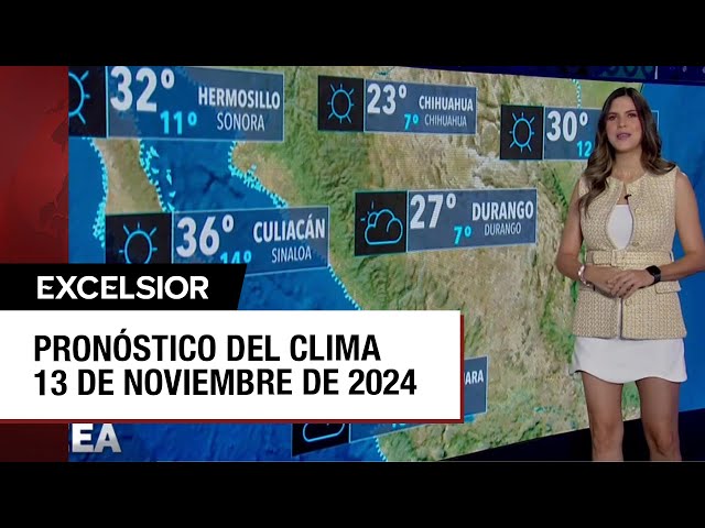 ⁣Clima para hoy 13 de noviembre de 2024