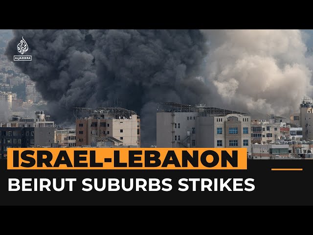 ⁣Israel launches multiple strikes on southern suburbs of Beirut | AJ #shorts