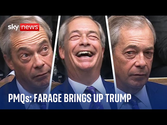 ⁣'I expected to see him in the immigration statistics': PM jokes about Farage's US vis