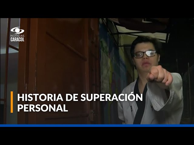 ⁣Joven con síndrome de down, que es subcampeón del mundo en para taekwondo, busca recursos