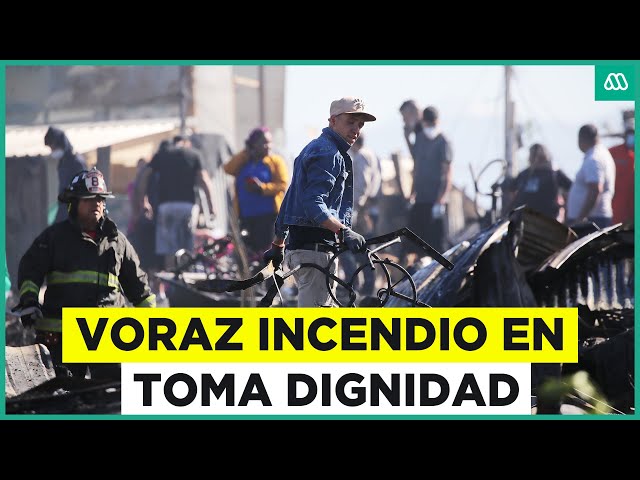 ⁣Voraz incendio en Toma Dignidad: Al menos 50 familias perdieron sus viviendas