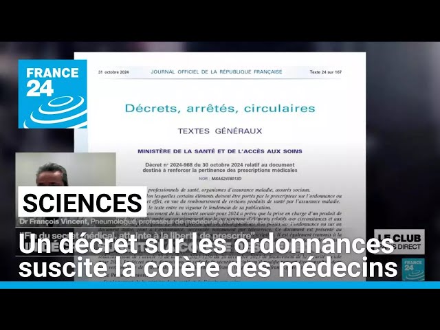 ⁣"Atteinte à la liberté de prescrire" : un décret sur les ordonnances suscite la colère des