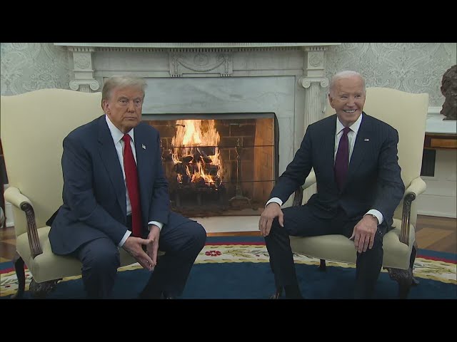 ⁣'It's a nice world today': Biden, Trump meet at White House to begin transition