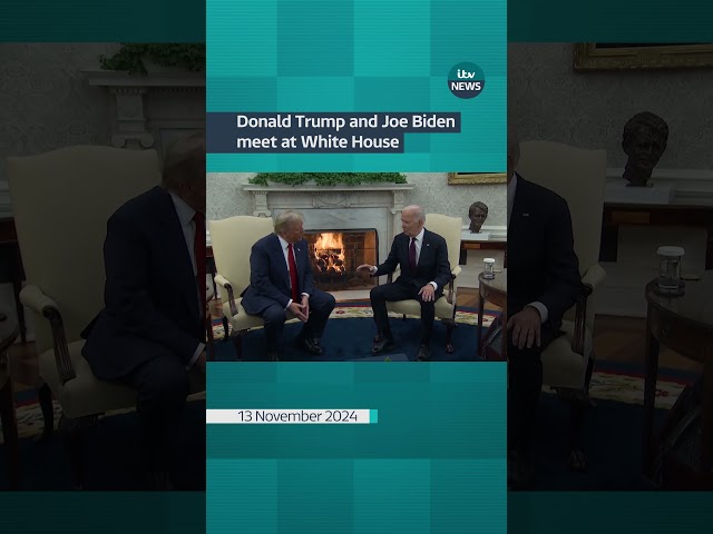 ⁣Donald Trump and Joe Biden meet at White House