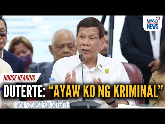 ⁣"Ayaw ko ng kriminal" - Ex-President Rodrigo Duterte | GMA Integrated News