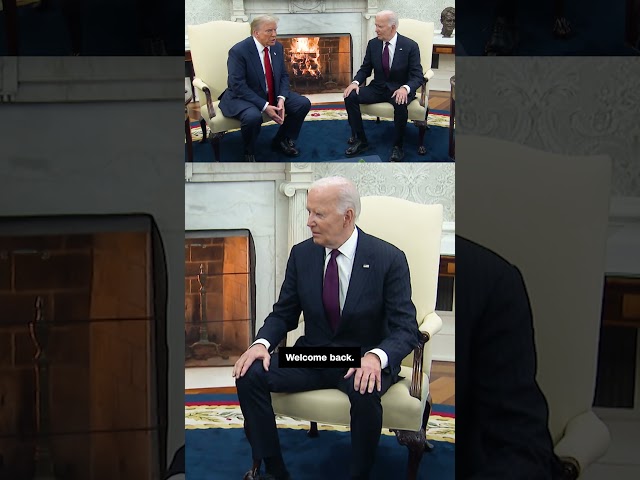 ⁣Biden greets Trump at the White House